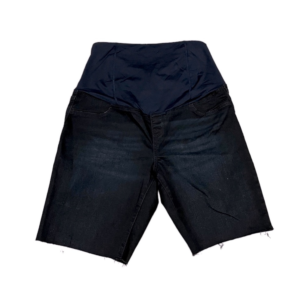 NWOT Isabel Maternity Dark Blue Over the Belly Bermuda Shorts Size 12